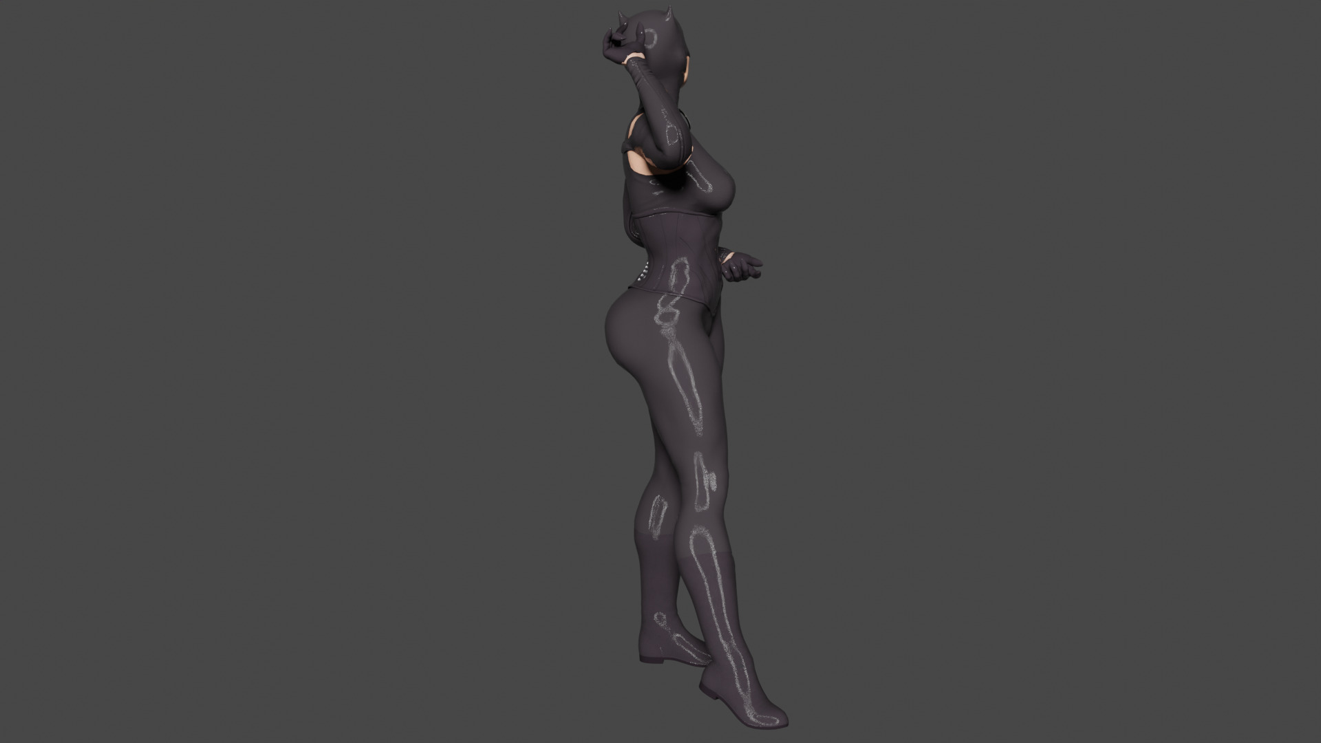 Catwoman Low-poly 3D model_4