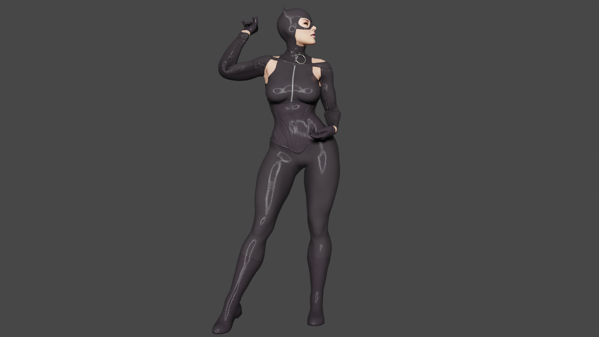 Catwoman Low-poly 3D model_2