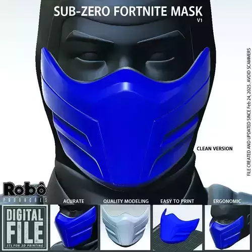 Sub-Zero Fortnite Lawless Mask - Cosplay 3D print model