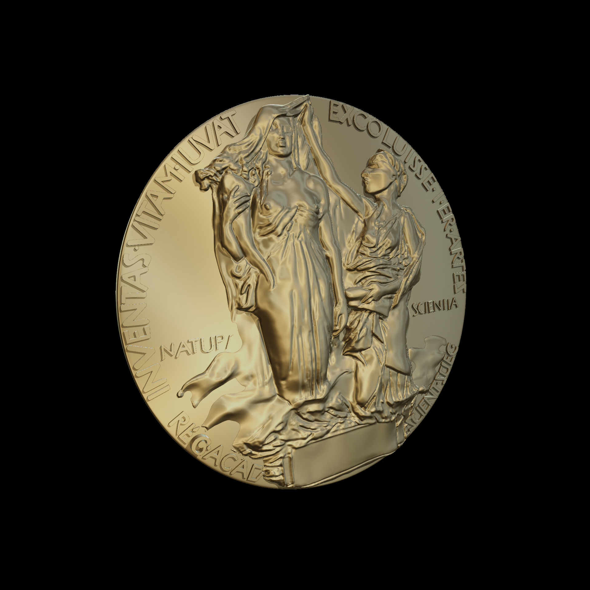 Nobel Prize Medal 3D print model_4