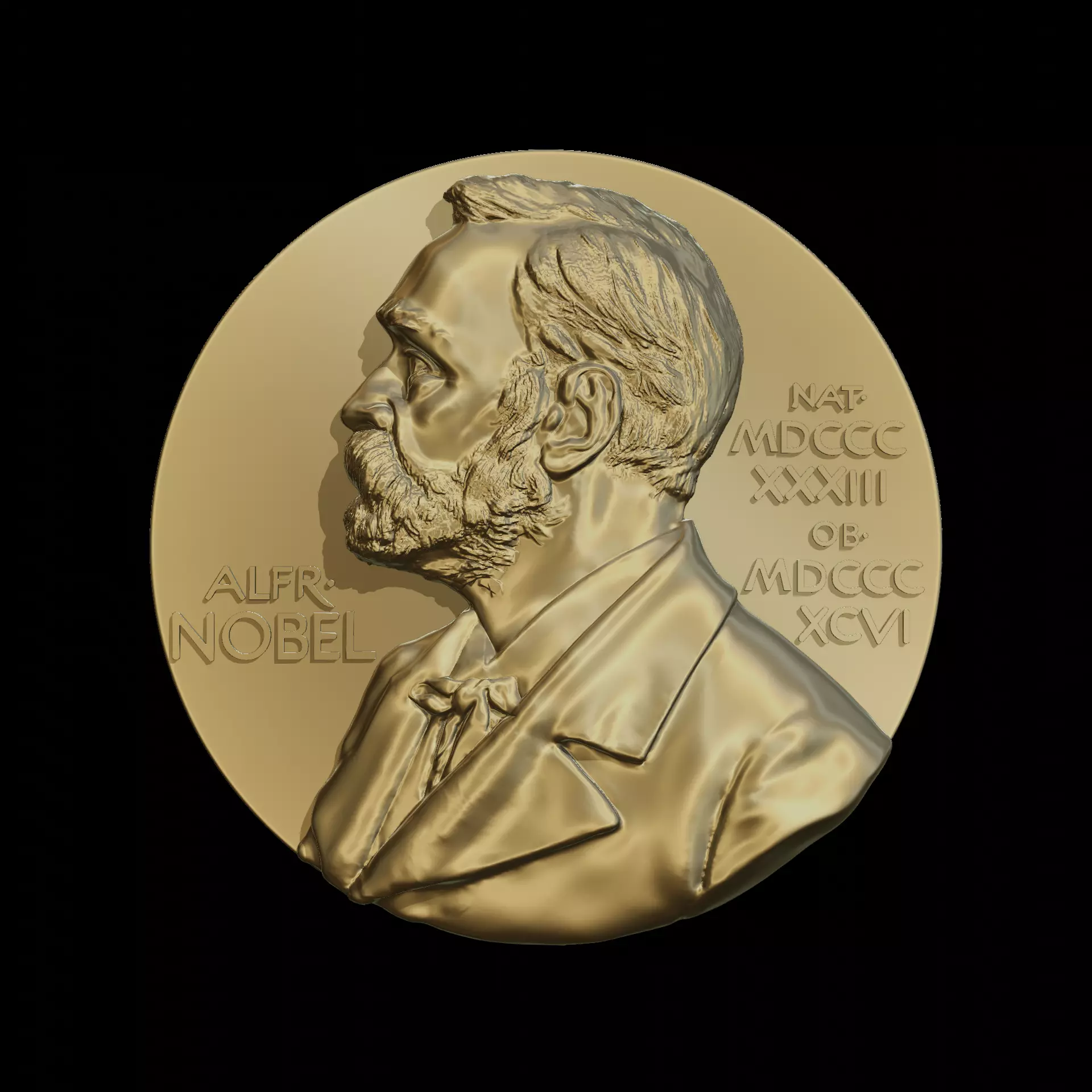Nobel Prize Medal 3D print model_0