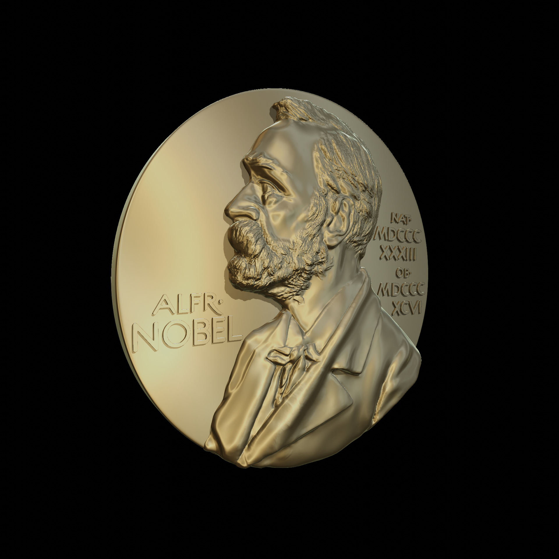 Nobel Prize Medal 3D print model_3