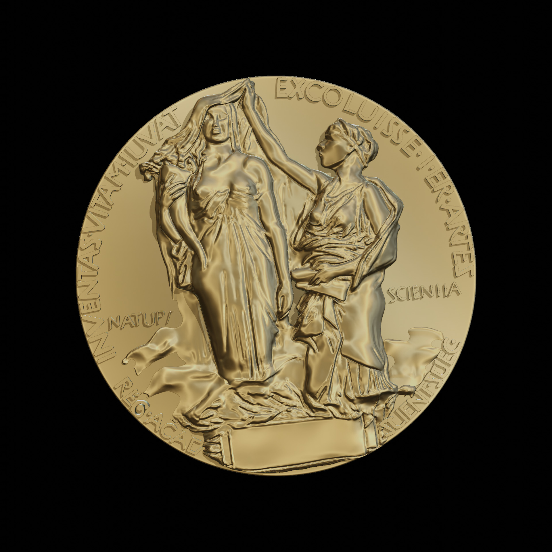 Nobel Prize Medal 3D print model_2