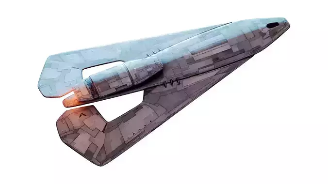 Sci-Fi Rocket Ship Valkyrian Whisper Low-poly 3D model