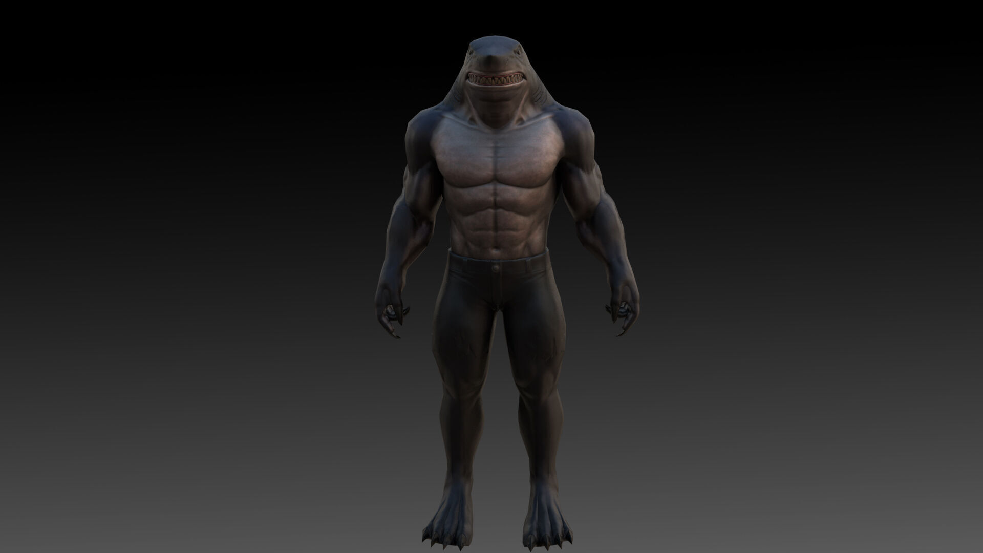 King Shark 3D Model High Quality Rigged Low-poly 3D model_7