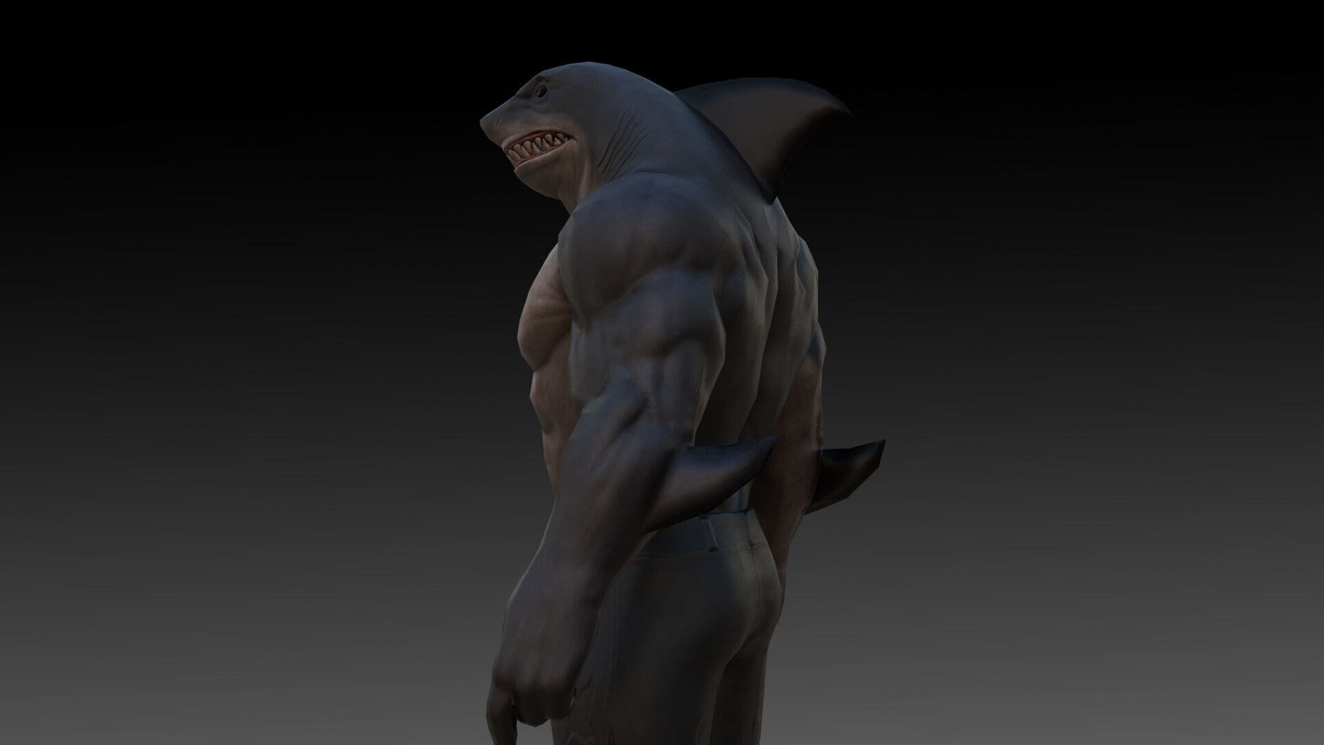 King Shark 3D Model High Quality Rigged Low-poly 3D model_12