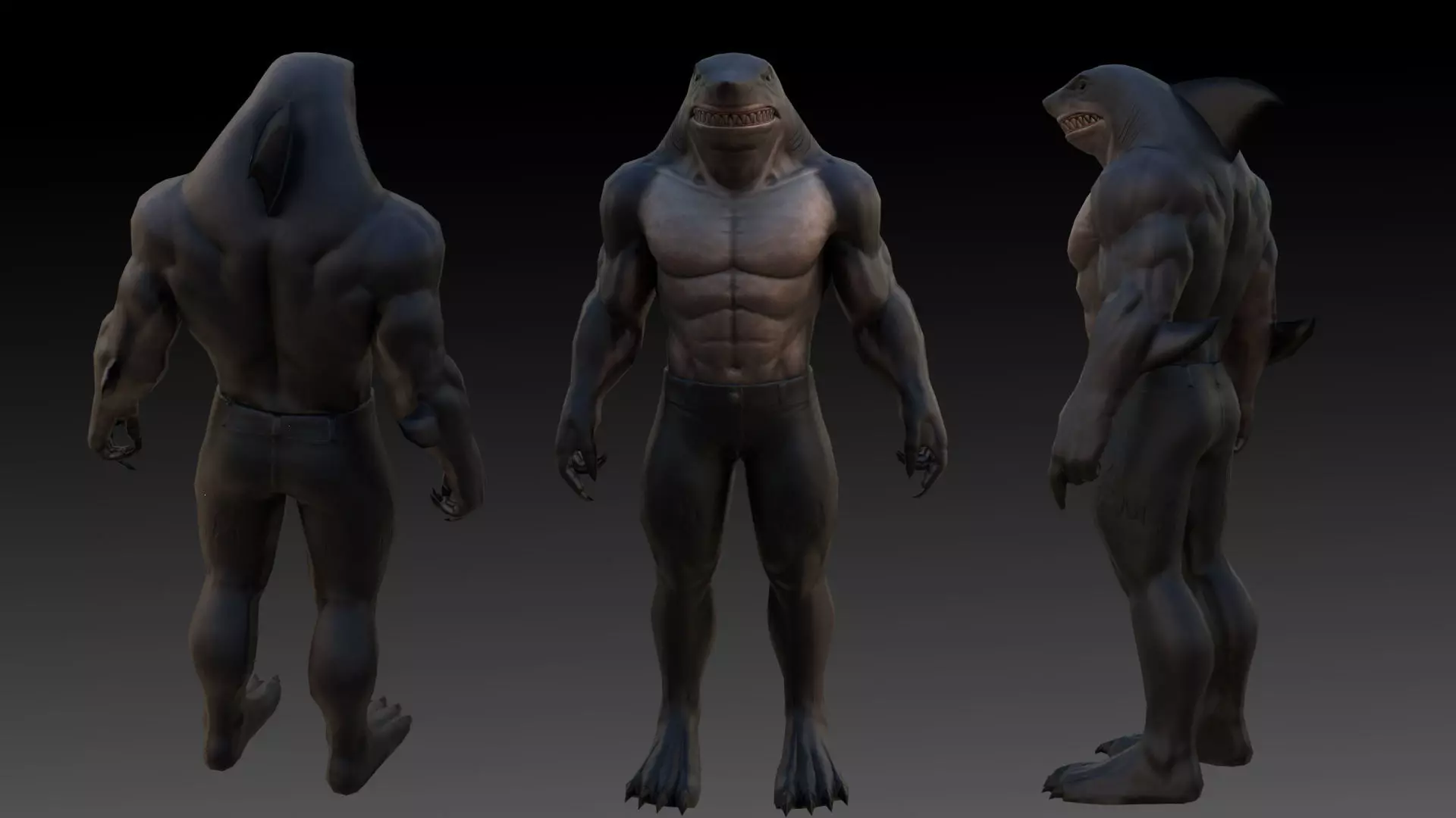 King Shark 3D Model High Quality Rigged Low-poly 3D model_0