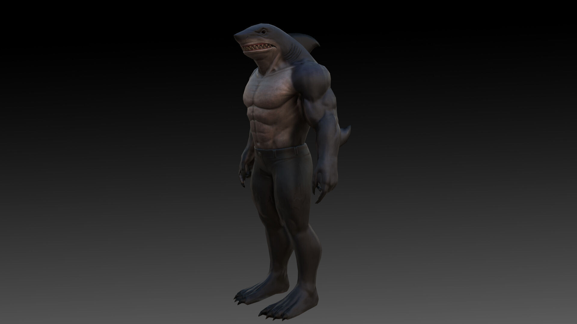 King Shark 3D Model High Quality Rigged Low-poly 3D model_8