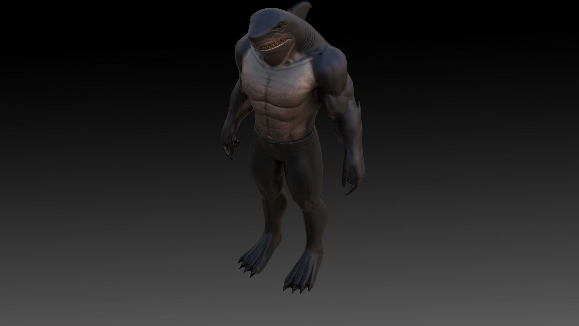 King Shark 3D Model High Quality Rigged Low-poly 3D model_5