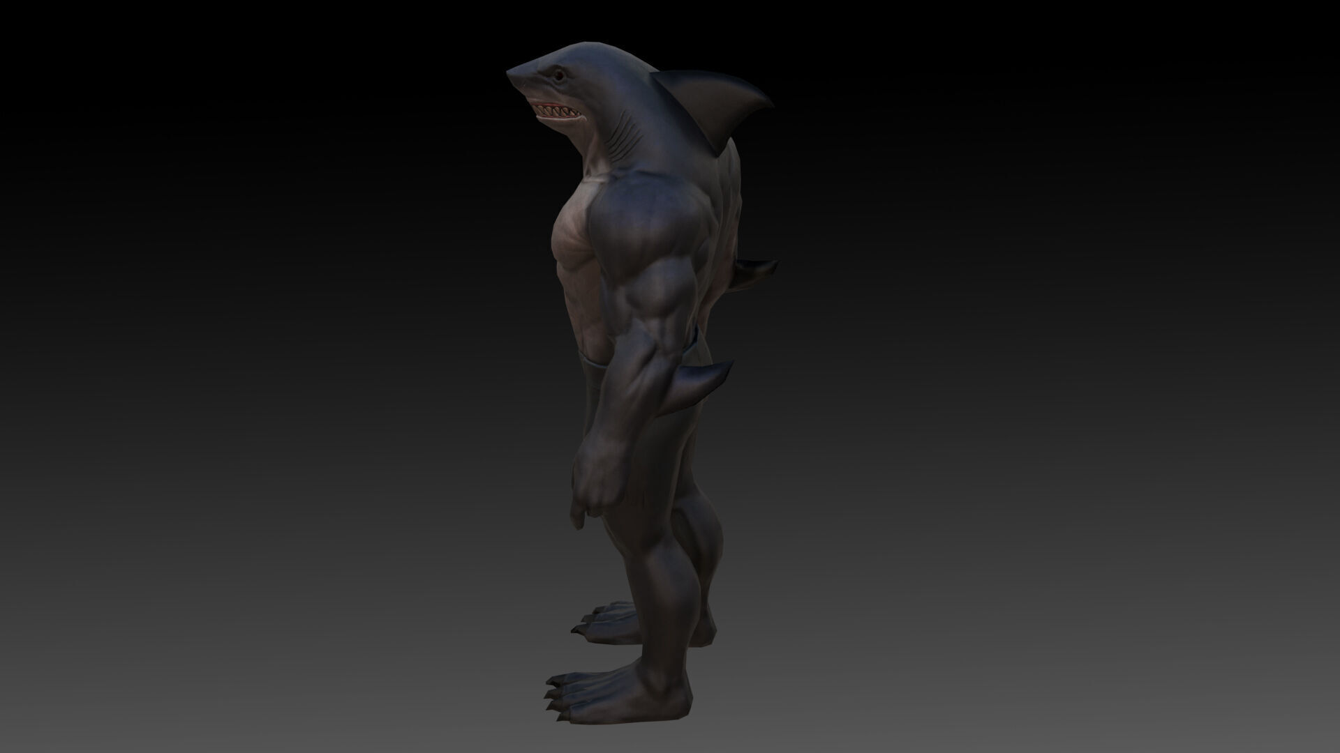 King Shark 3D Model High Quality Rigged Low-poly 3D model_6