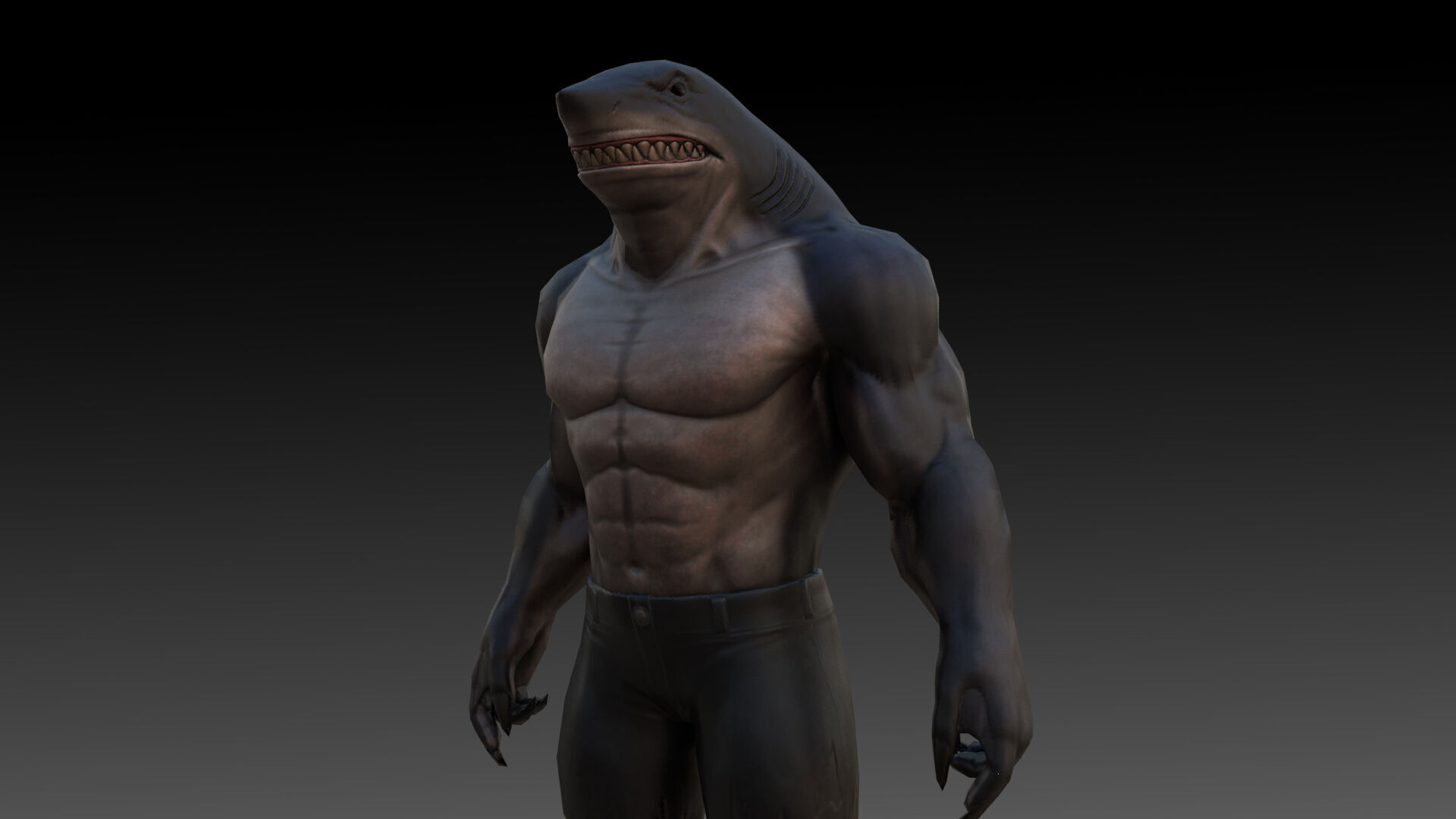 King Shark 3D Model High Quality Rigged Low-poly 3D model_11