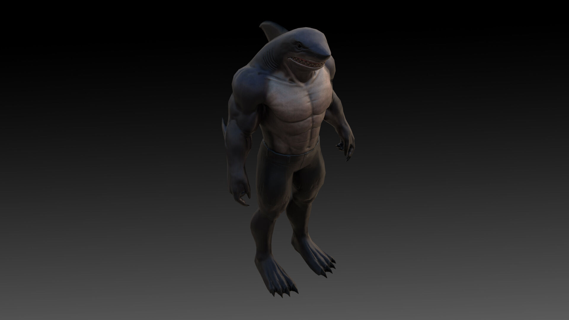 King Shark 3D Model High Quality Rigged Low-poly 3D model_4