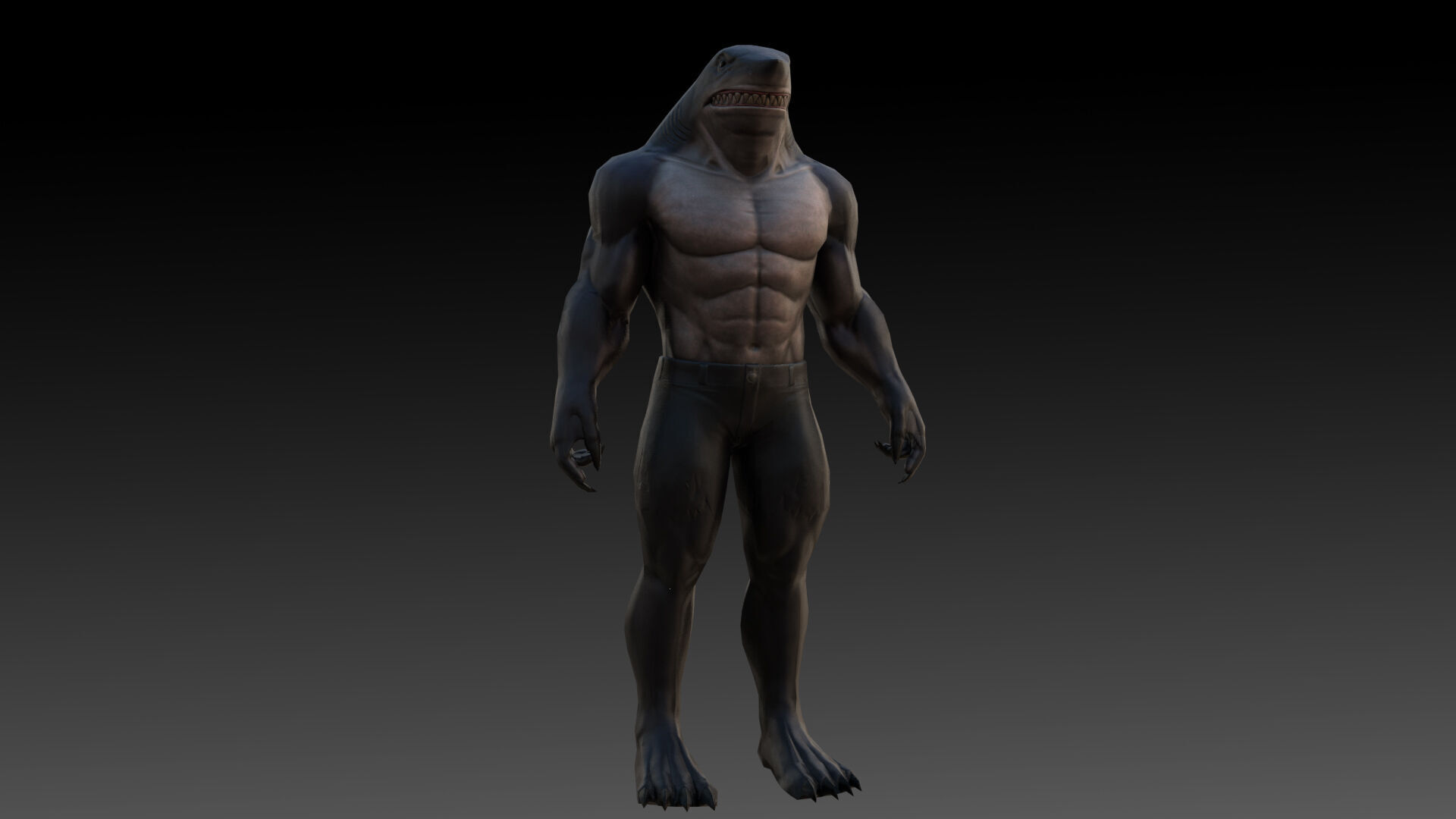 King Shark 3D Model High Quality Rigged Low-poly 3D model_10