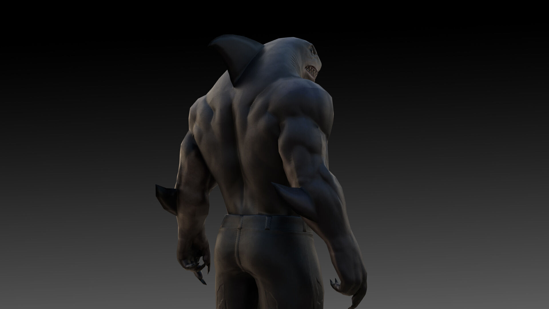 King Shark 3D Model High Quality Rigged Low-poly 3D model_3