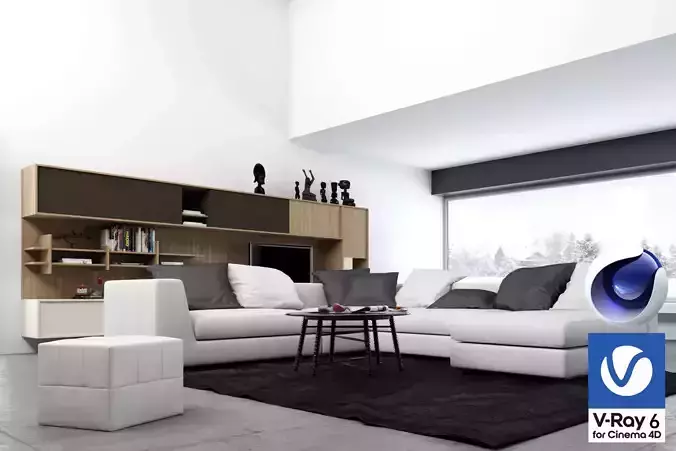 Living Room 03 - Vray6 - C4D