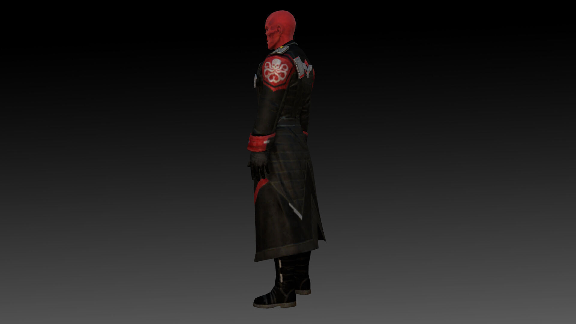 Red Skull Marvel 3D Model High-Quality Rigged Low-poly 3D model_5