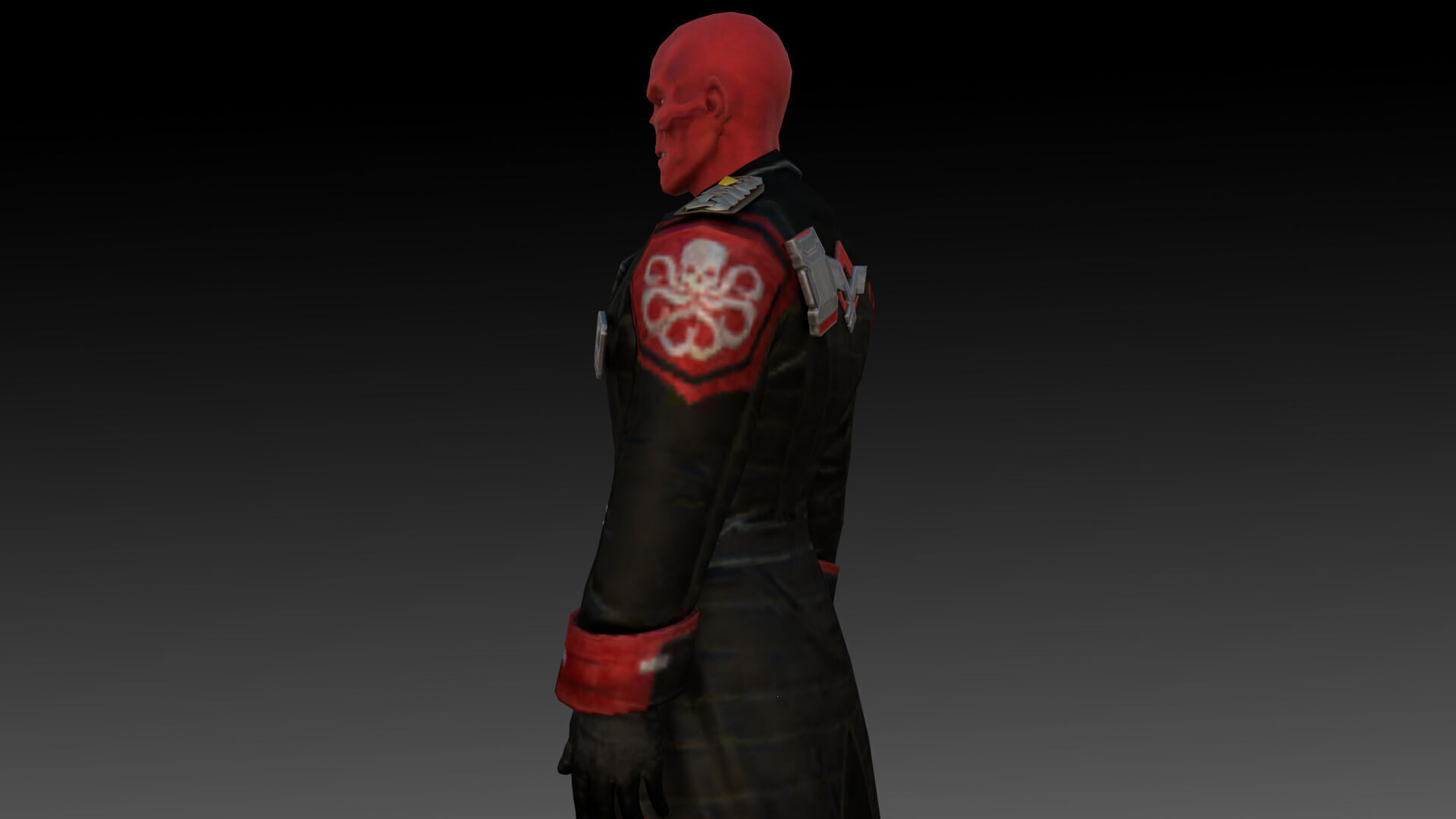 Red Skull Marvel 3D Model High-Quality Rigged Low-poly 3D model_10