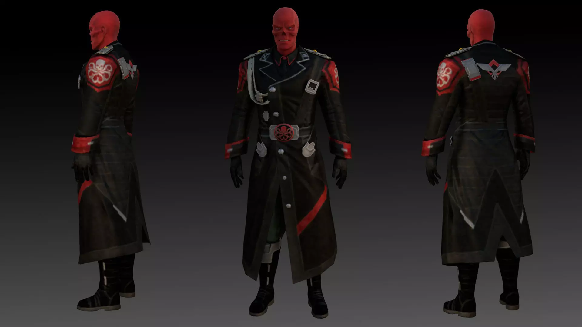 Red Skull Marvel 3D Model High-Quality Rigged Low-poly 3D model_0