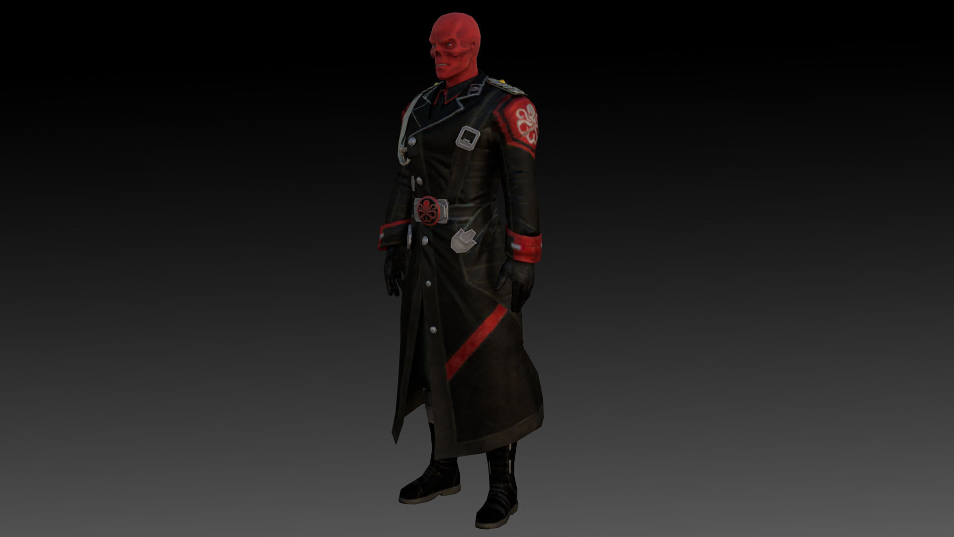 Red Skull Marvel 3D Model High-Quality Rigged Low-poly 3D model_4