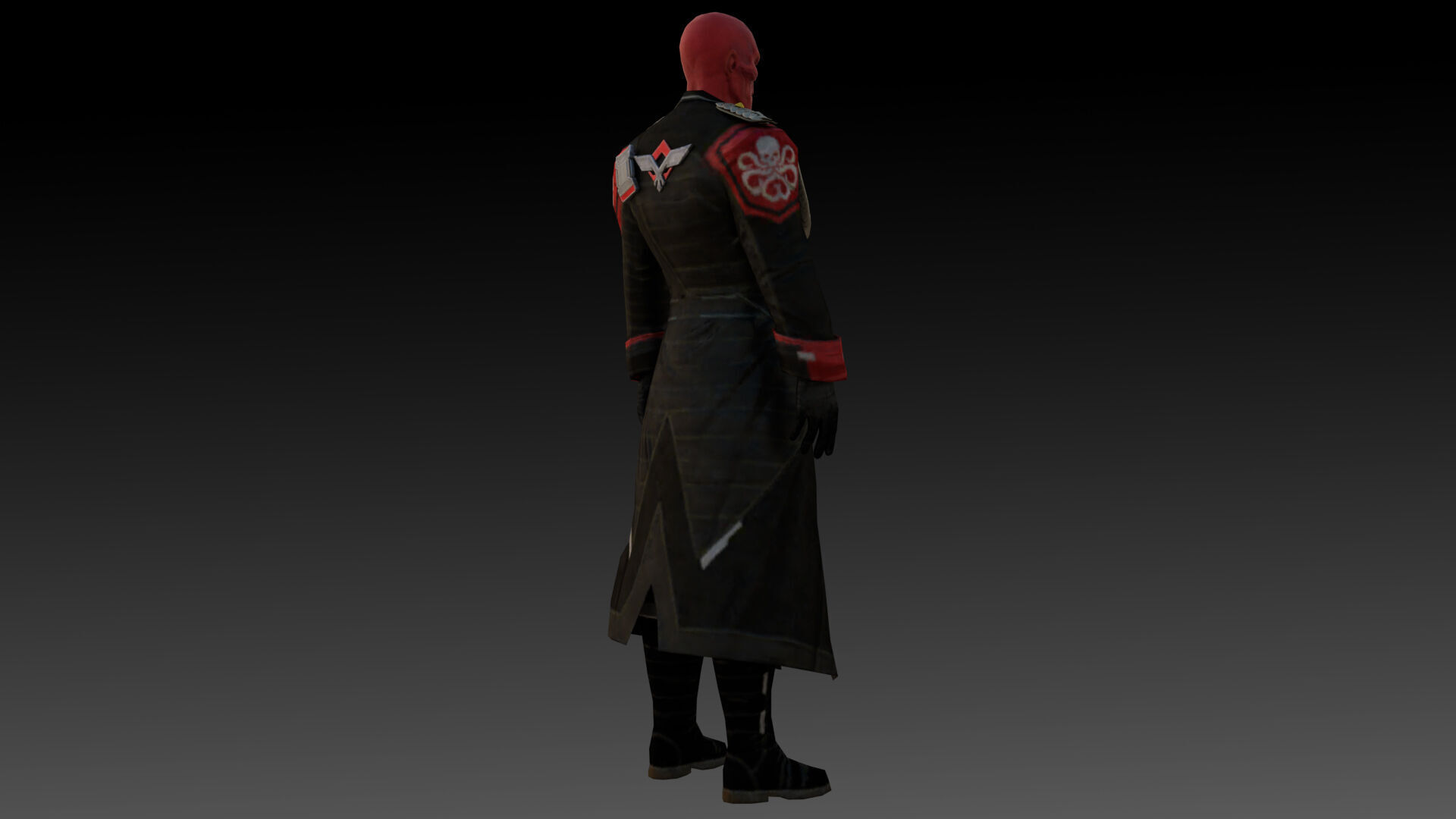Red Skull Marvel 3D Model High-Quality Rigged Low-poly 3D model_7