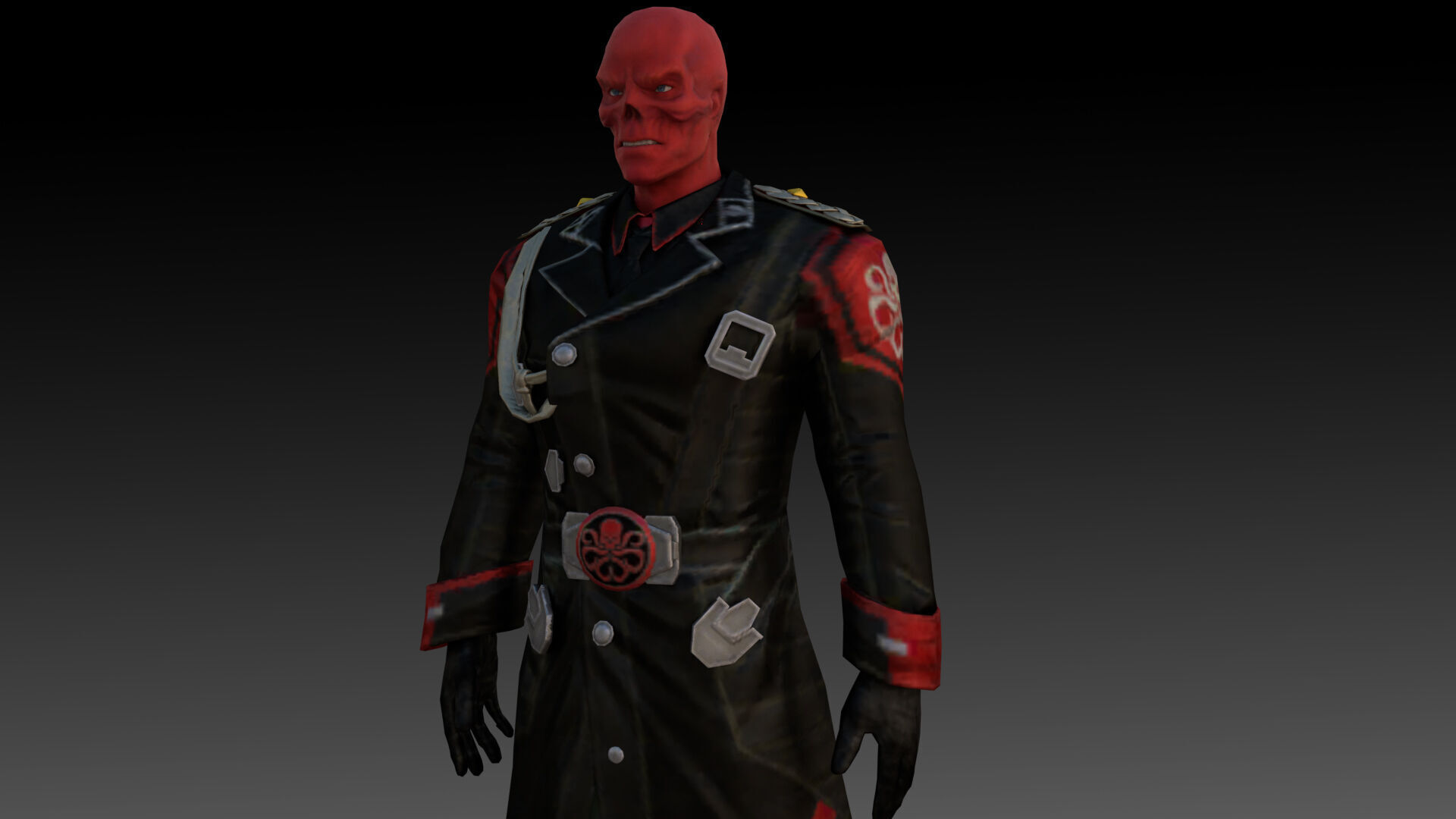 Red Skull Marvel 3D Model High-Quality Rigged Low-poly 3D model_9