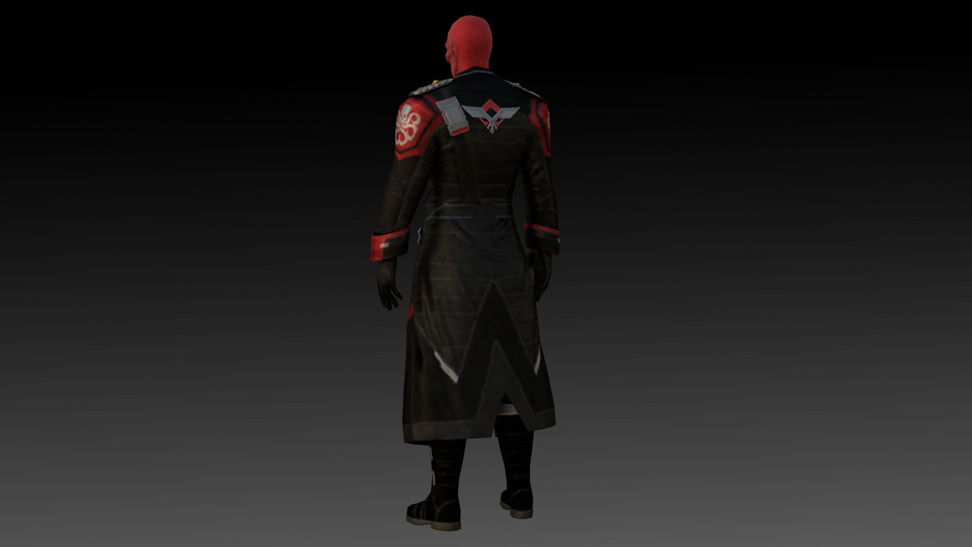 Red Skull Marvel 3D Model High-Quality Rigged Low-poly 3D model_6