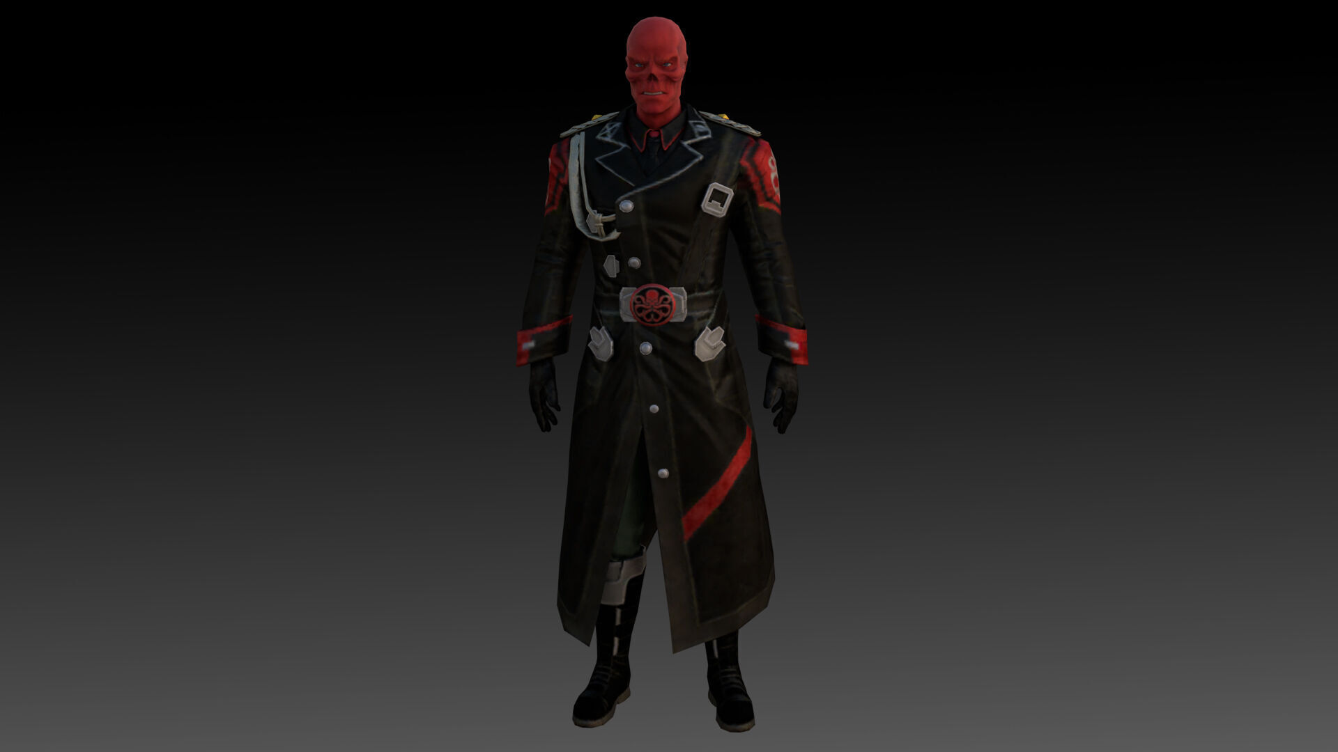 Red Skull Marvel 3D Model High-Quality Rigged Low-poly 3D model_3