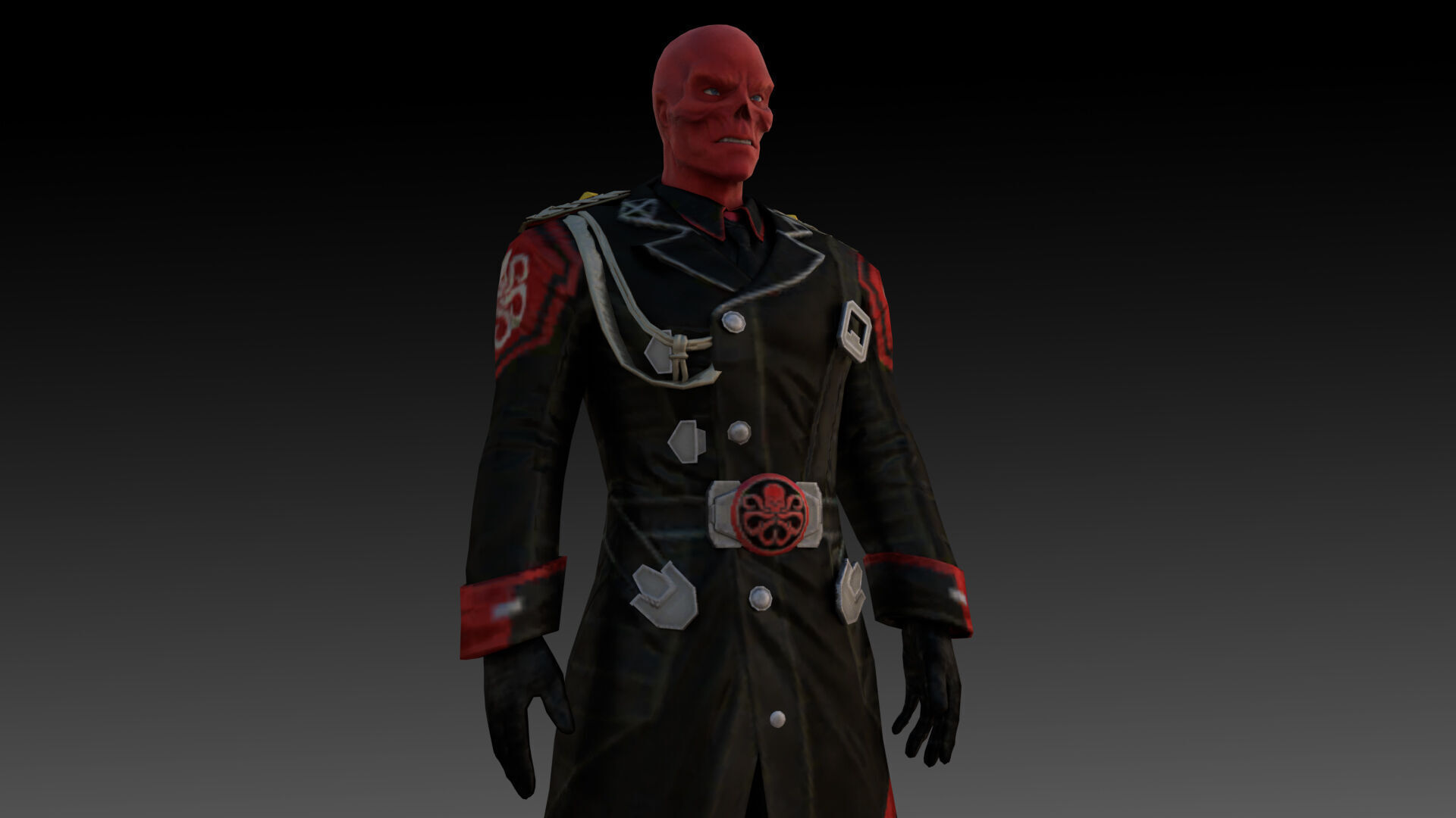 Red Skull Marvel 3D Model High-Quality Rigged Low-poly 3D model_1