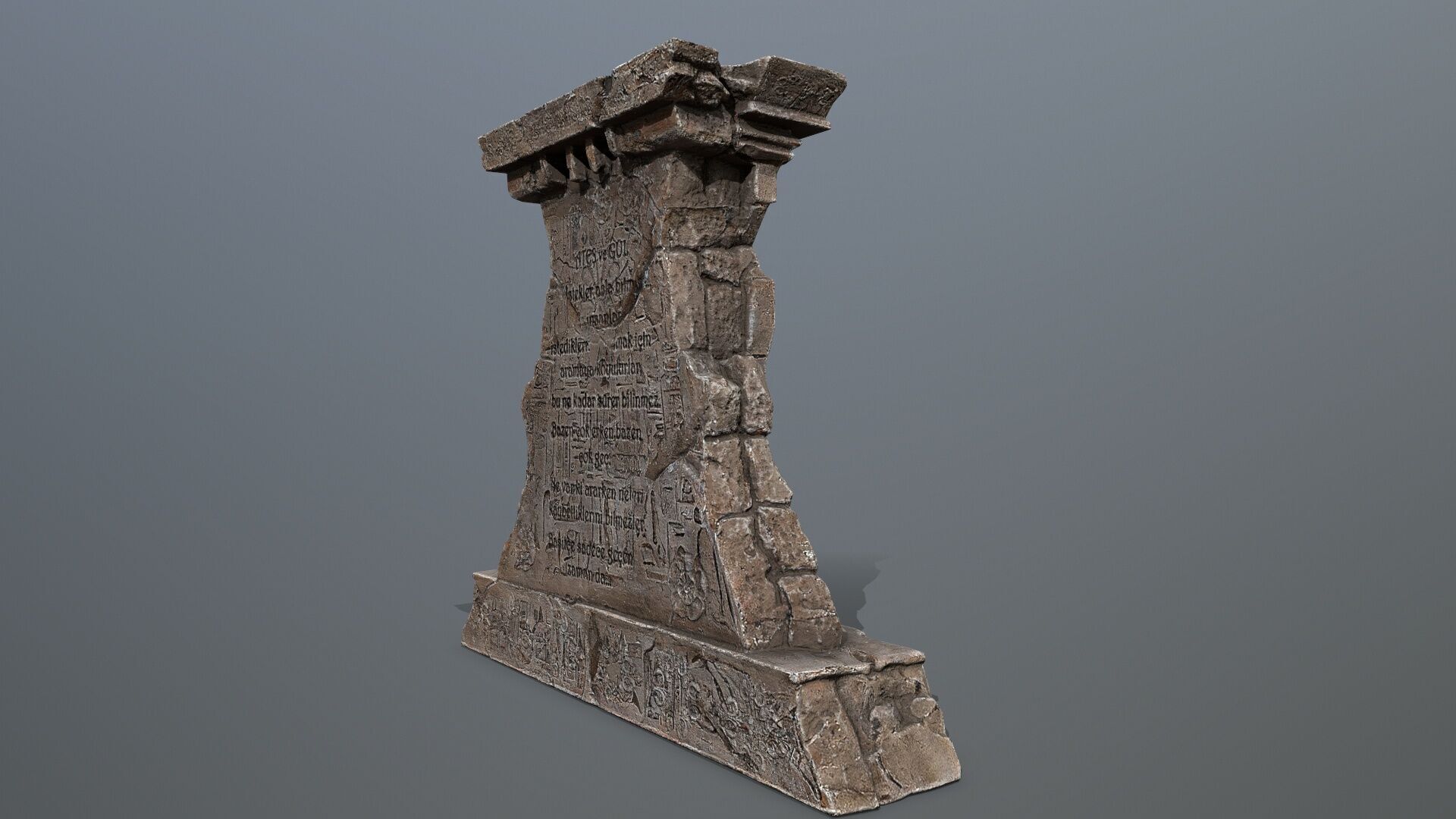 Lion fountain Low-poly 3D model_9