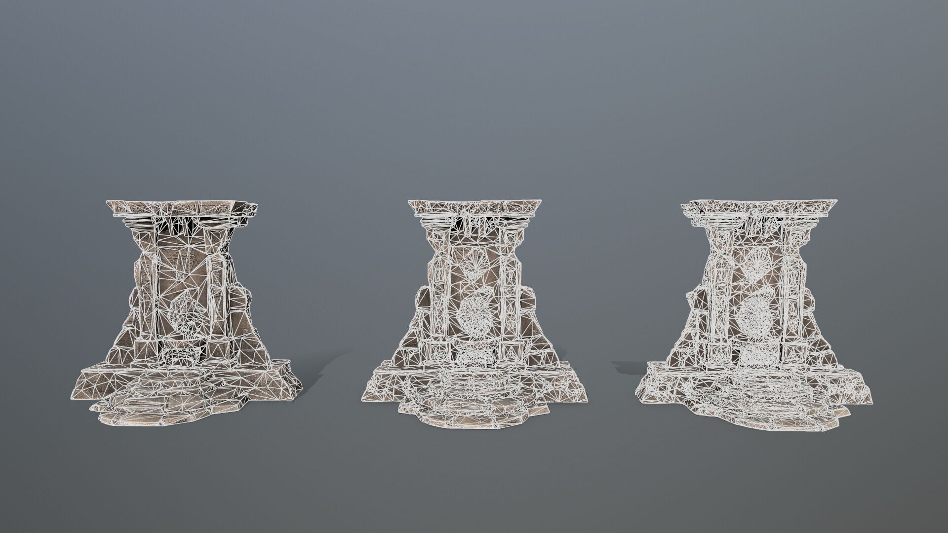 Lion fountain Low-poly 3D model_15