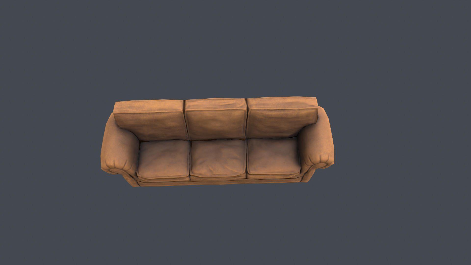 Leather sofa Low-poly 3D model_2