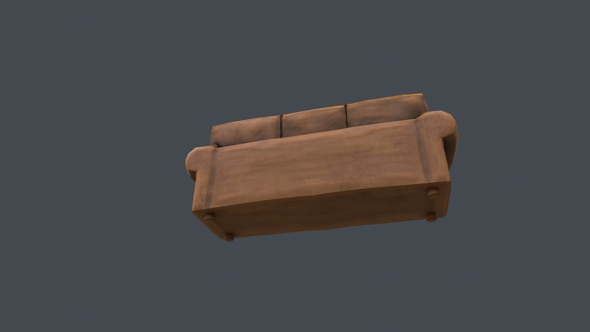 Leather sofa Low-poly 3D model_3