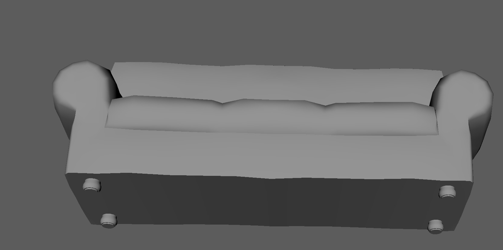 Leather sofa Low-poly 3D model_8