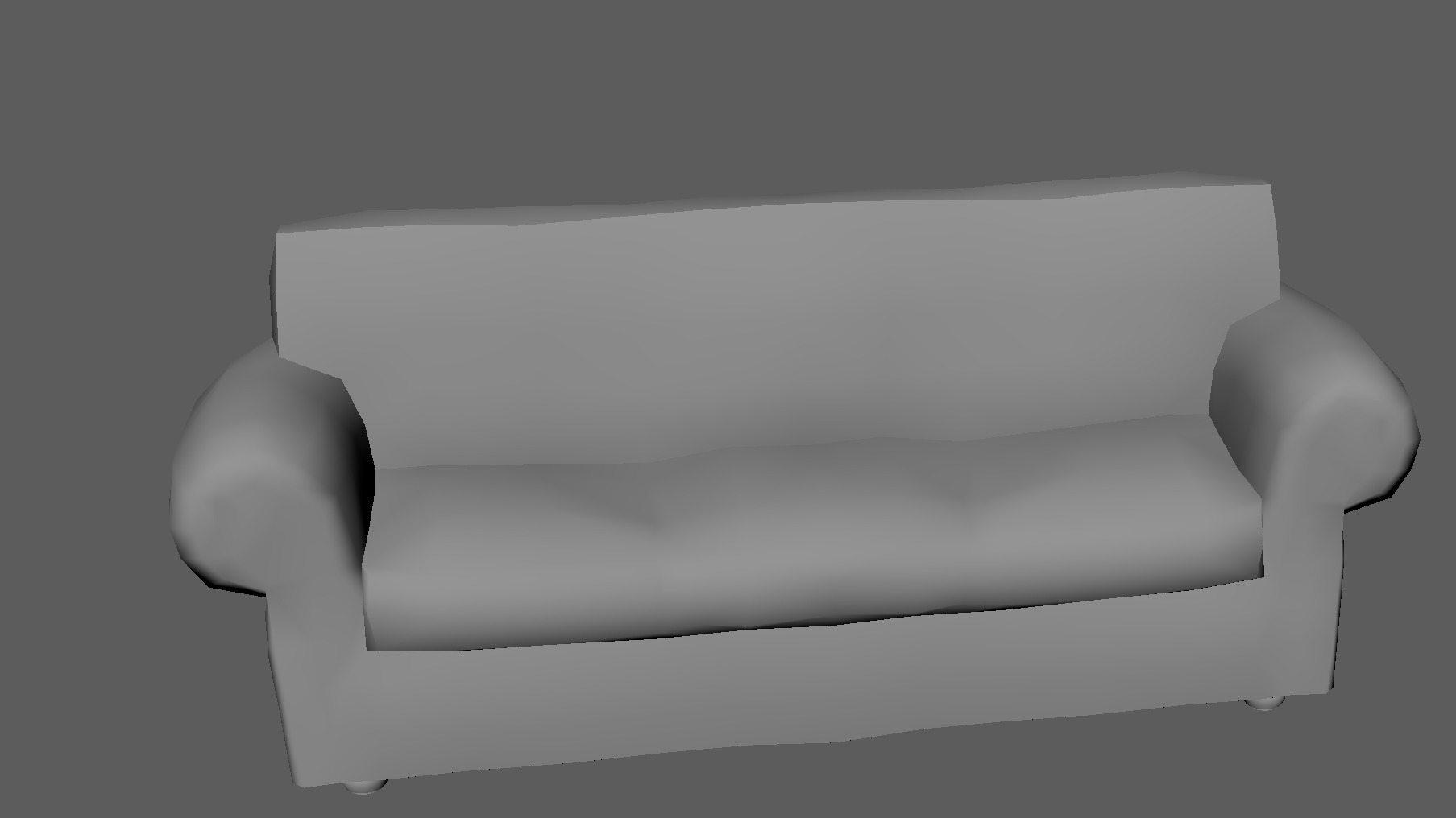 Leather sofa Low-poly 3D model_7