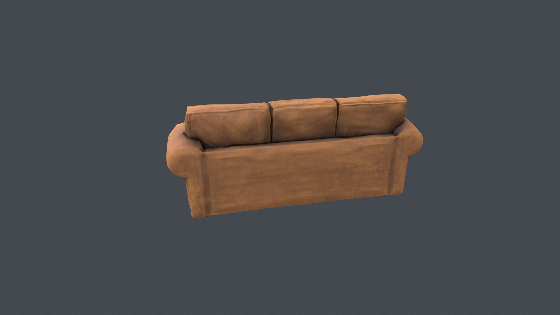 Leather sofa Low-poly 3D model_4