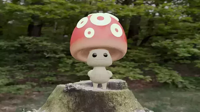 Mushroom  Amanita  3D model Low-poly 3D model
