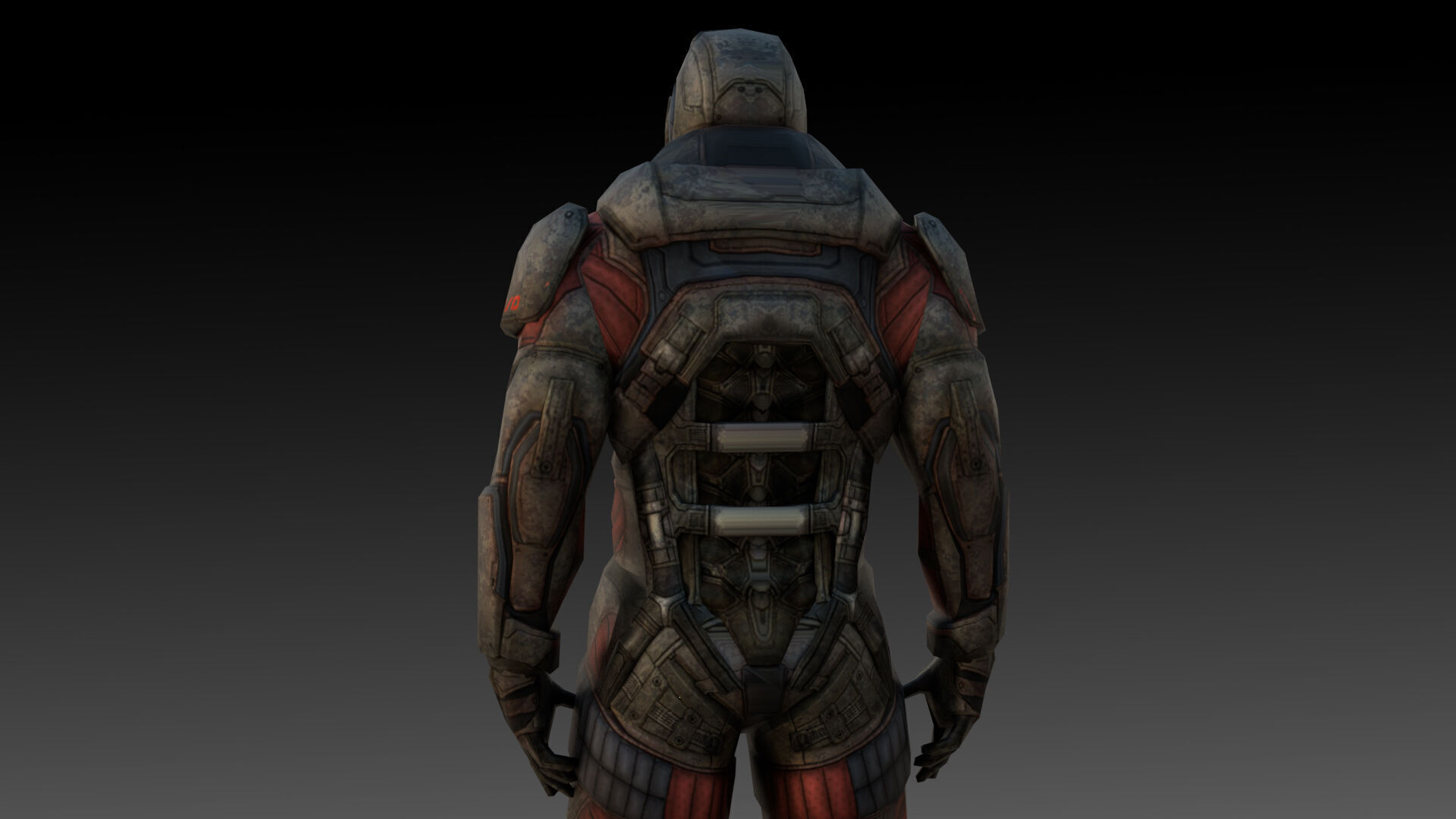 Futuristic Soldier 3D Model High-Quality Rigged Low-poly 3D model_2