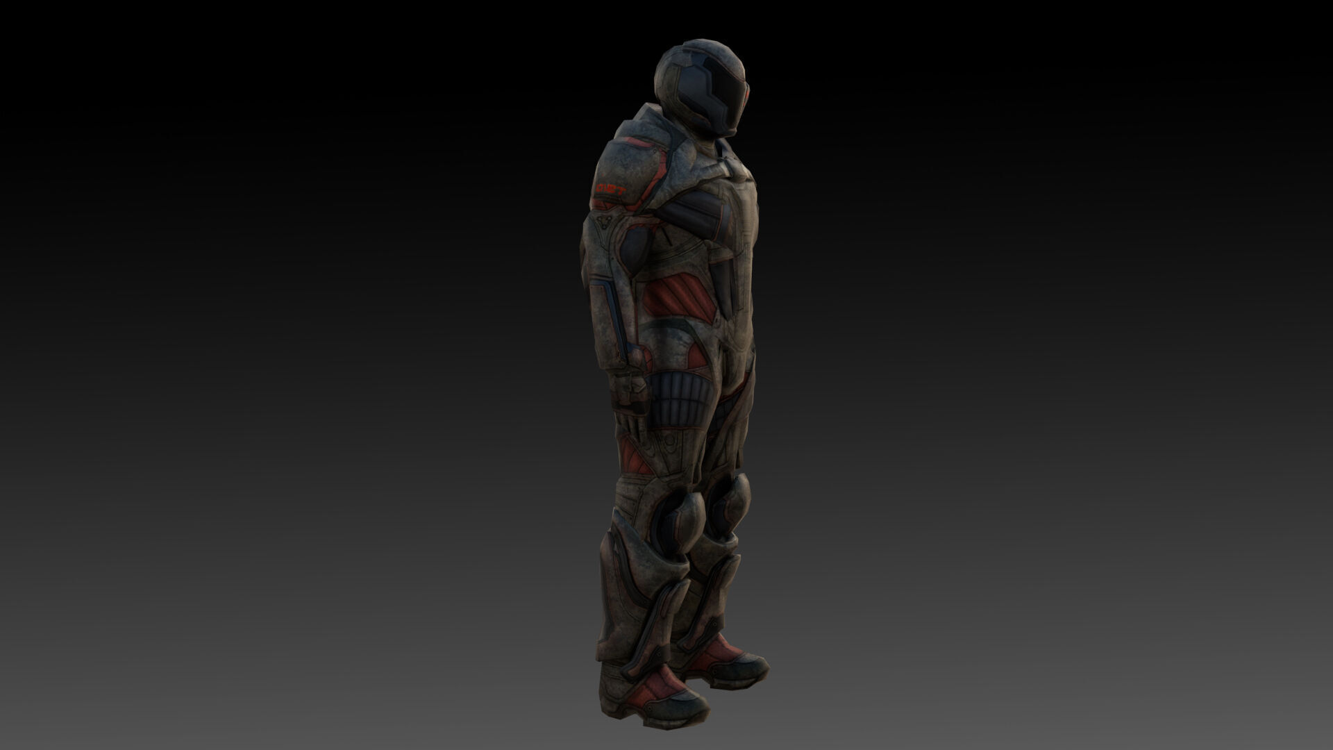 Futuristic Soldier 3D Model High-Quality Rigged Low-poly 3D model_10