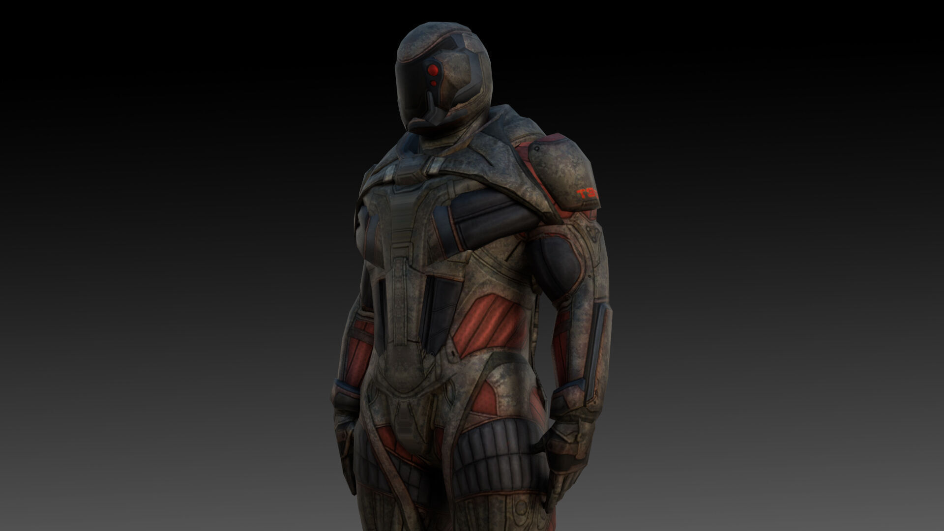 Futuristic Soldier 3D Model High-Quality Rigged Low-poly 3D model_4