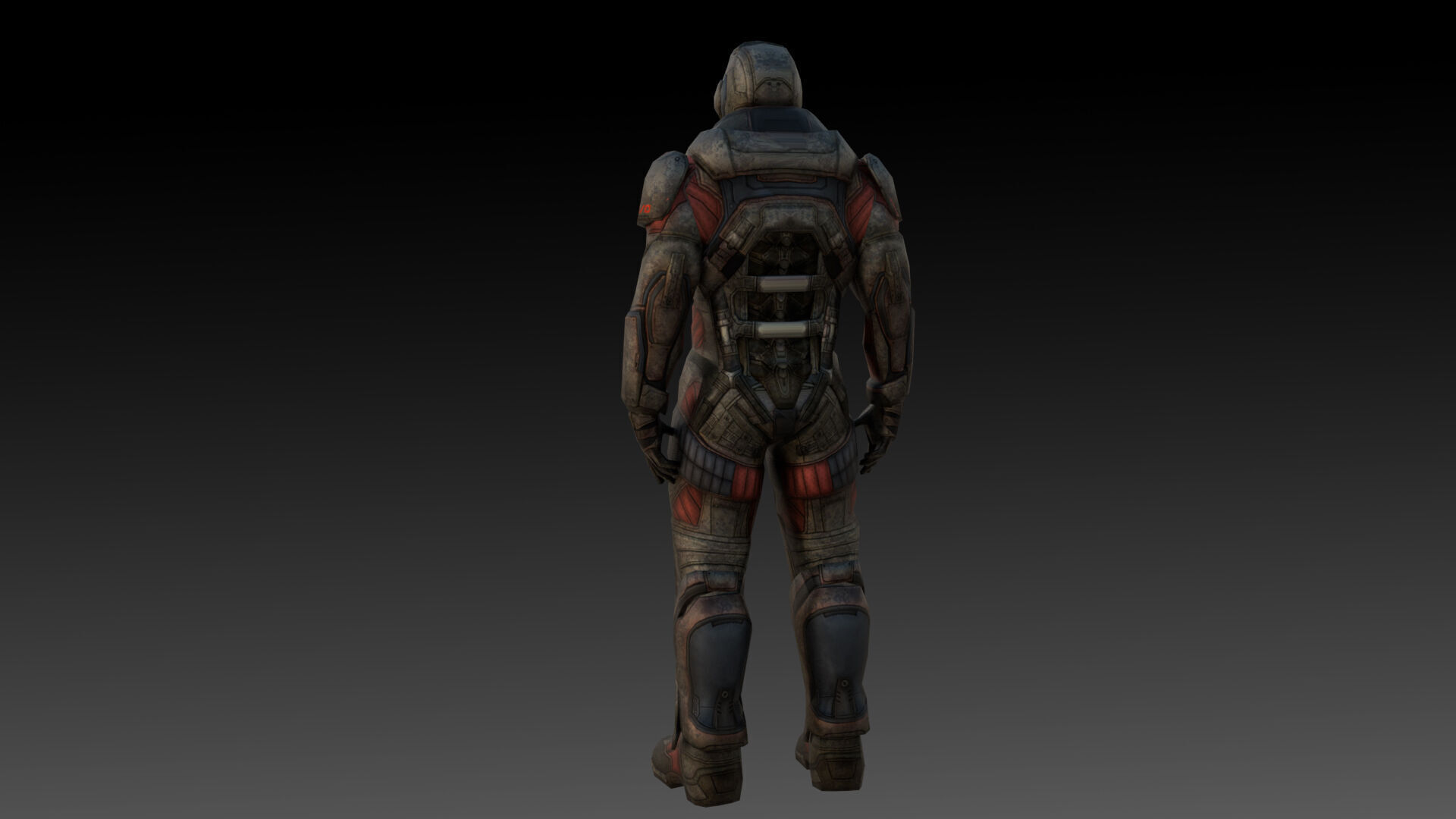 Futuristic Soldier 3D Model High-Quality Rigged Low-poly 3D model_7