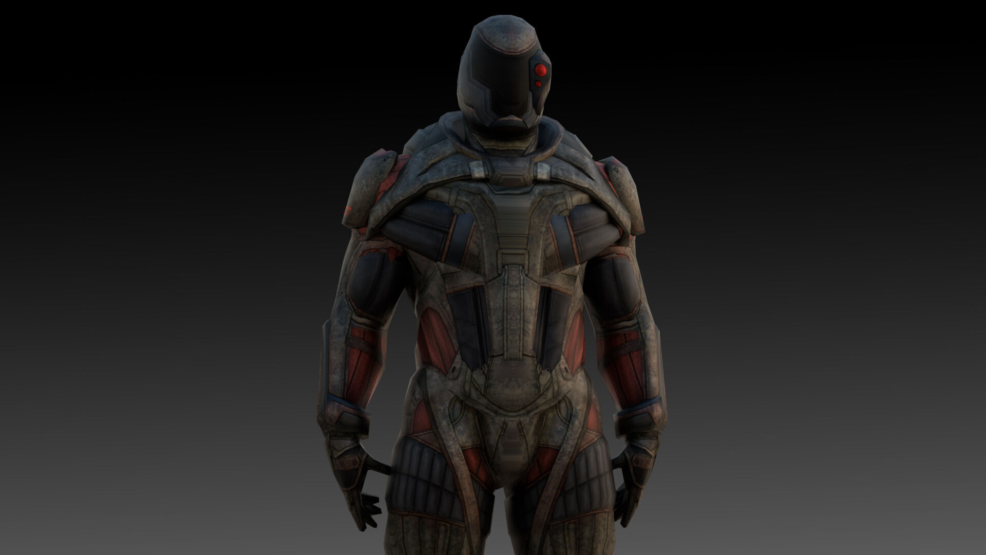 Futuristic Soldier 3D Model High-Quality Rigged Low-poly 3D model_3