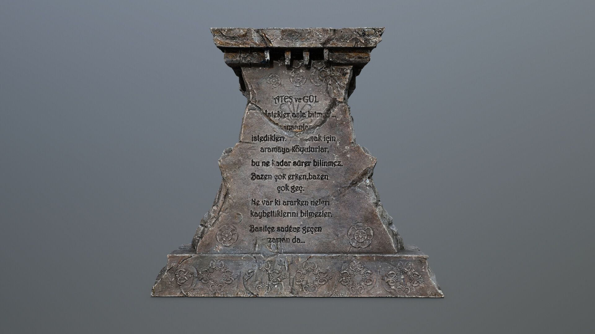 Lion fountain Low-poly 3D model_8