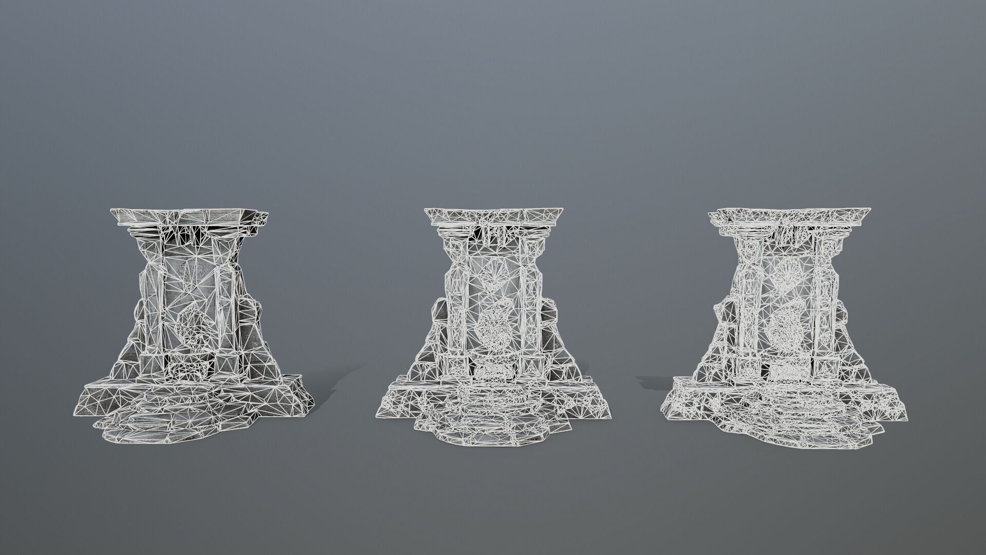 Lion fountain Low-poly 3D model_15