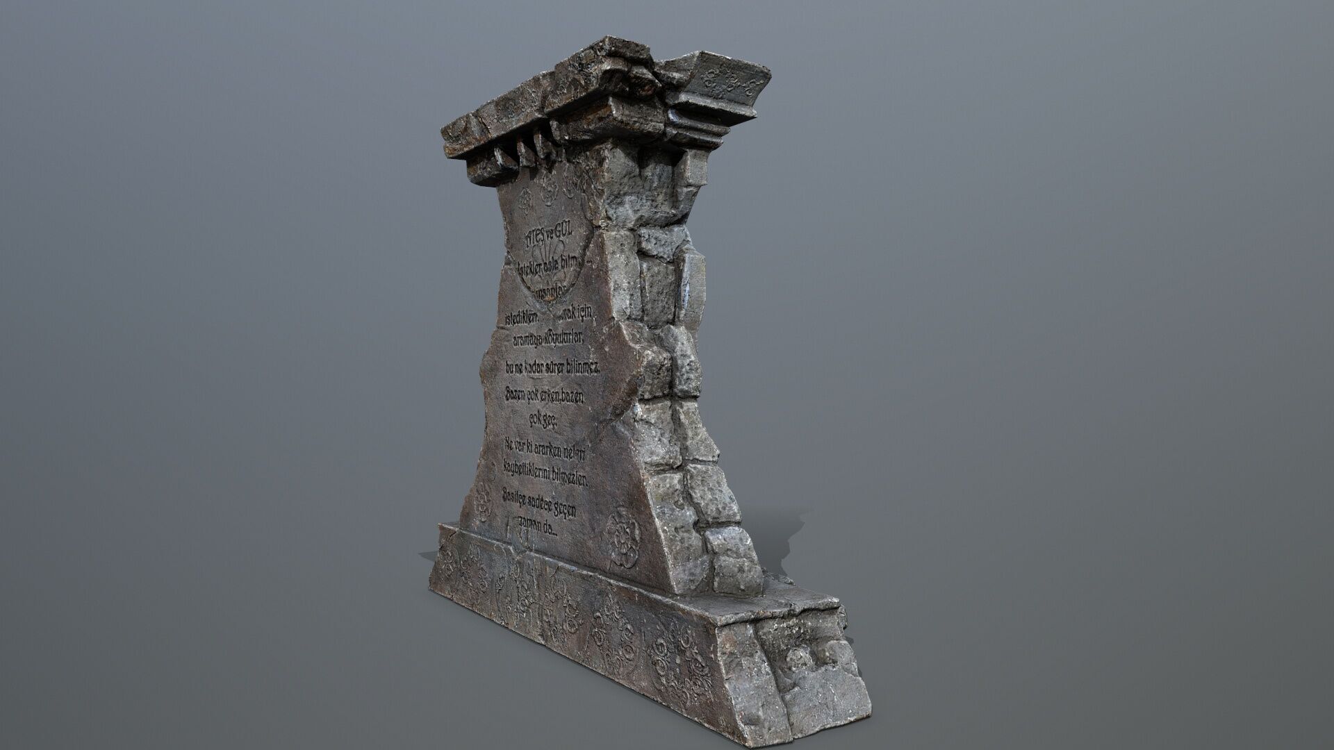 Lion fountain Low-poly 3D model_9