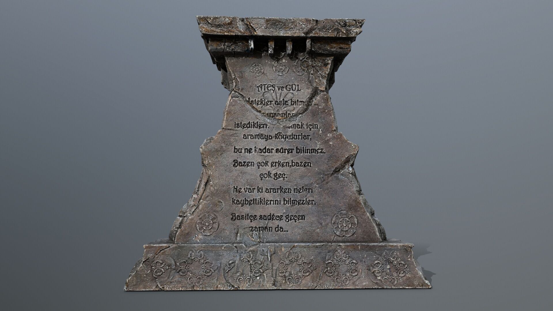 Lion fountain Low-poly 3D model_3