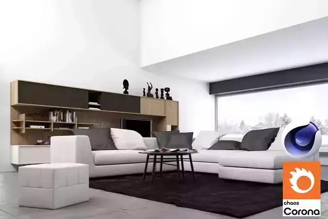 Living Room 03 - Corona - C4D