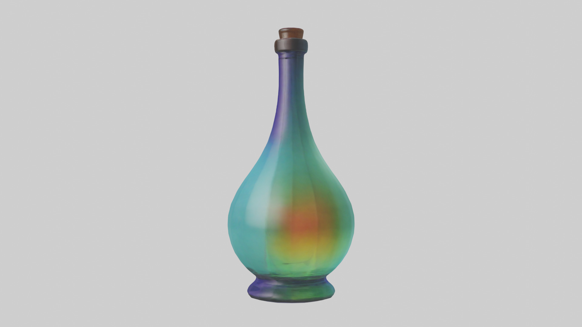 Colored glass bottle model 3D model_12