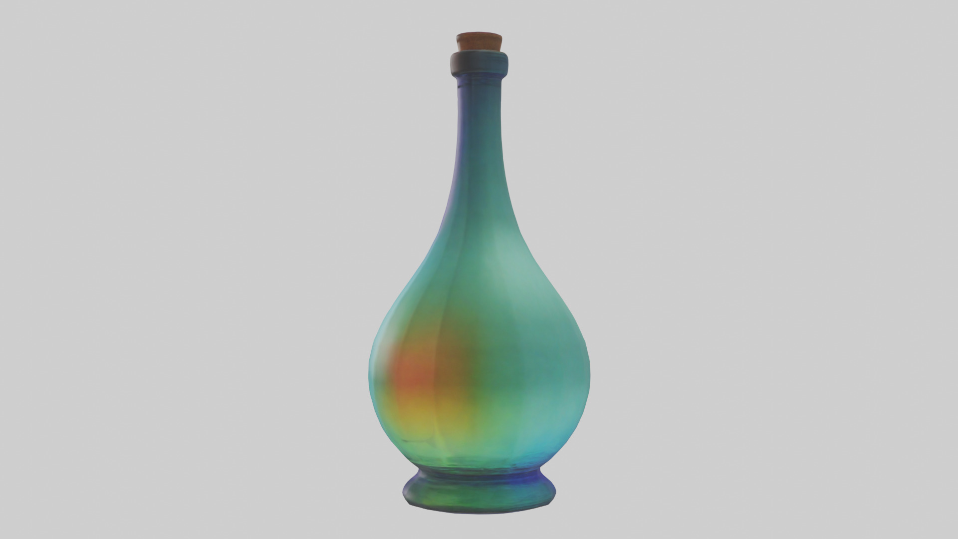 Colored glass bottle model 3D model_1