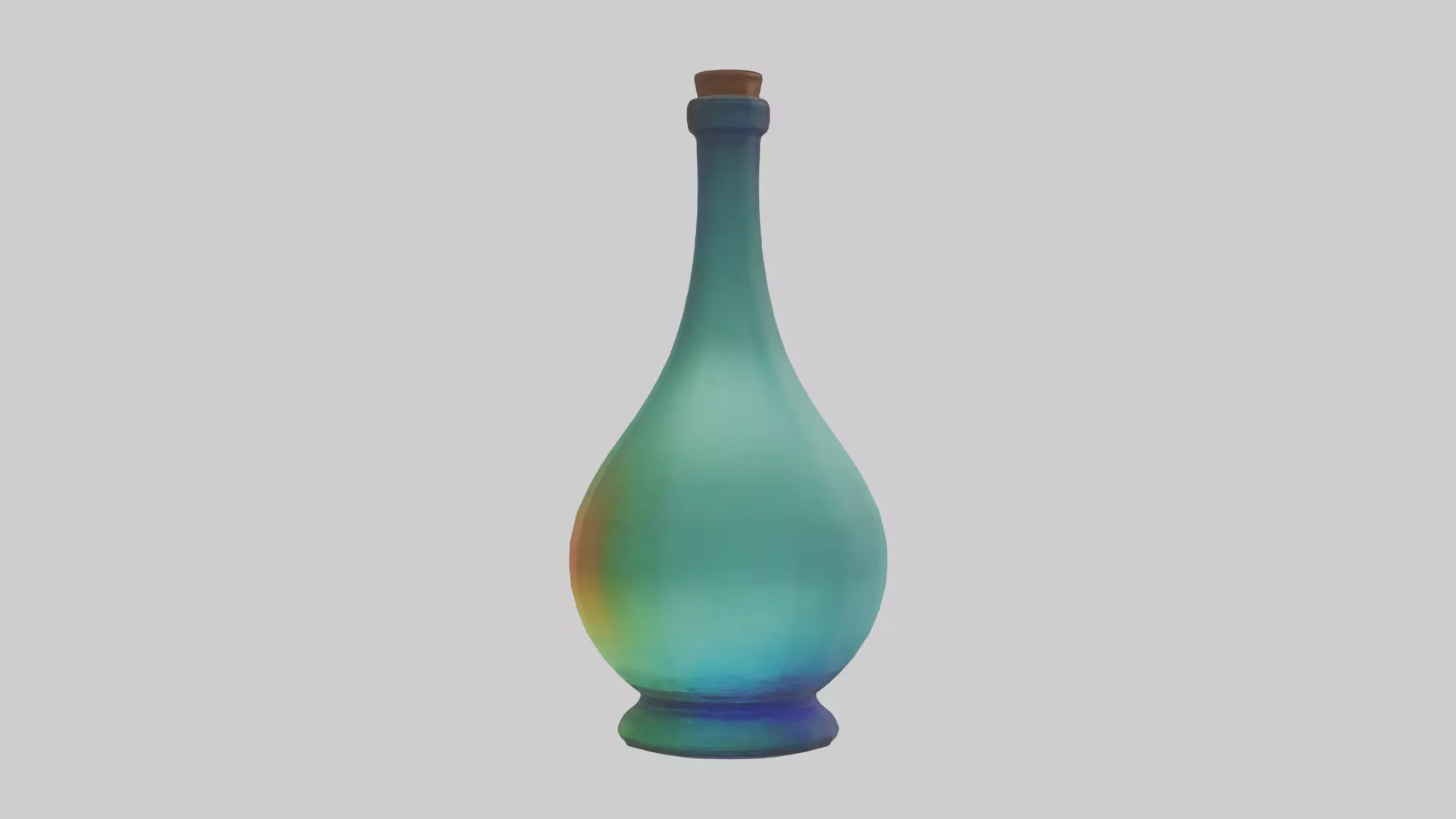 Colored glass bottle model 3D model_0