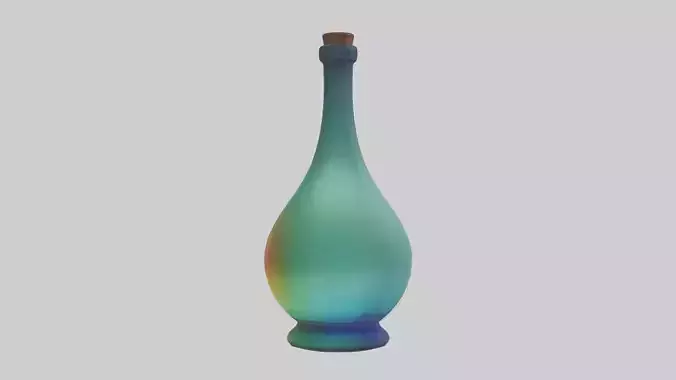 Colored glass bottle model